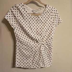 White House Black Market Polka Dot Twist Front Top Y2k Size Small New